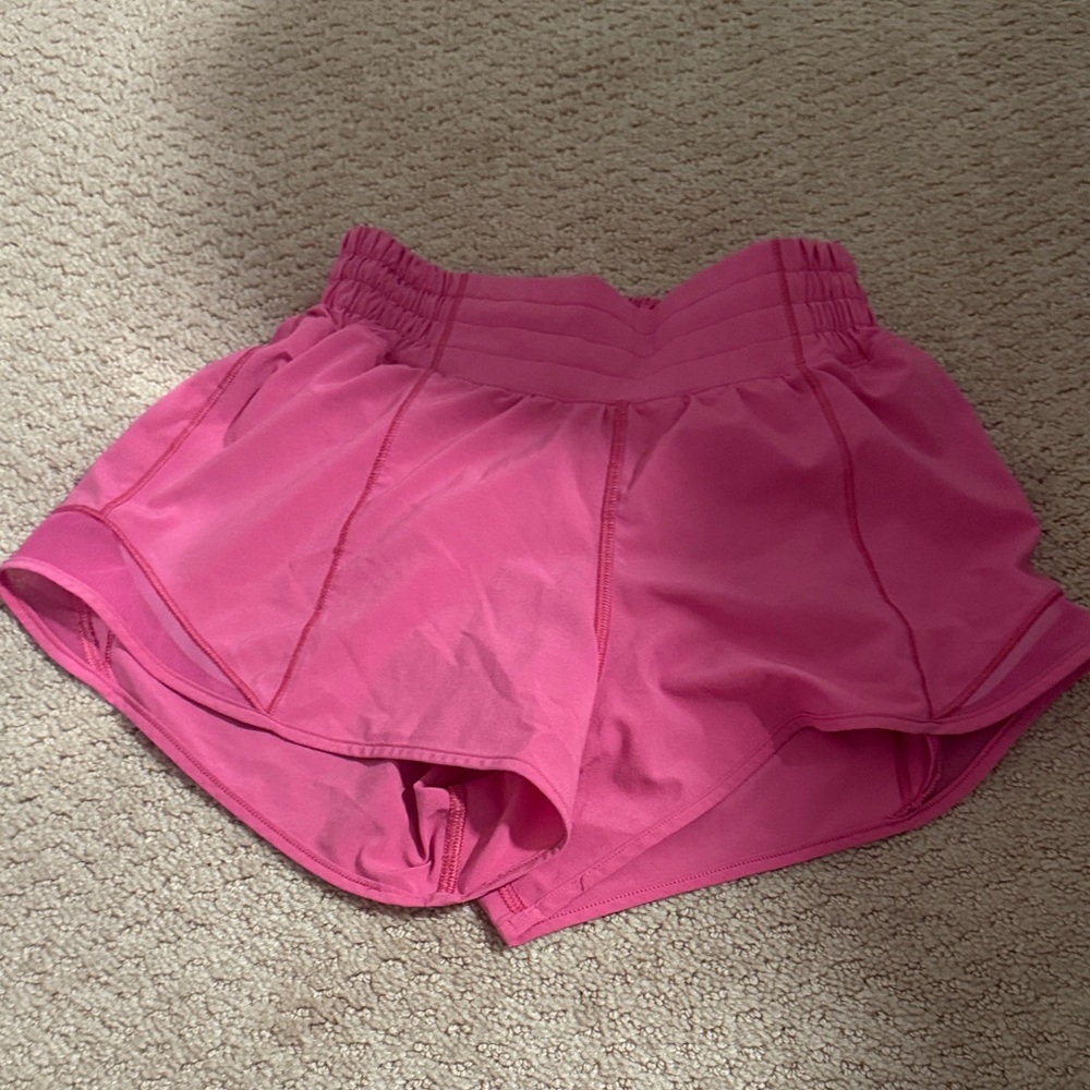 lululemon athletica Bright Pink Running Shorts with Elastic Waistband